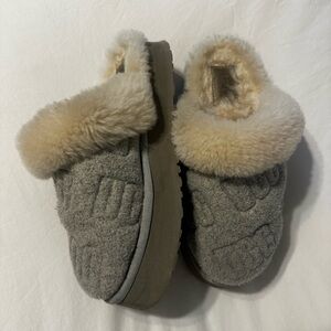 UGG DISQUETTE FELTED GREY SHEARLING COMFORT WOMEN'S SLIPPERS SIZE US 6